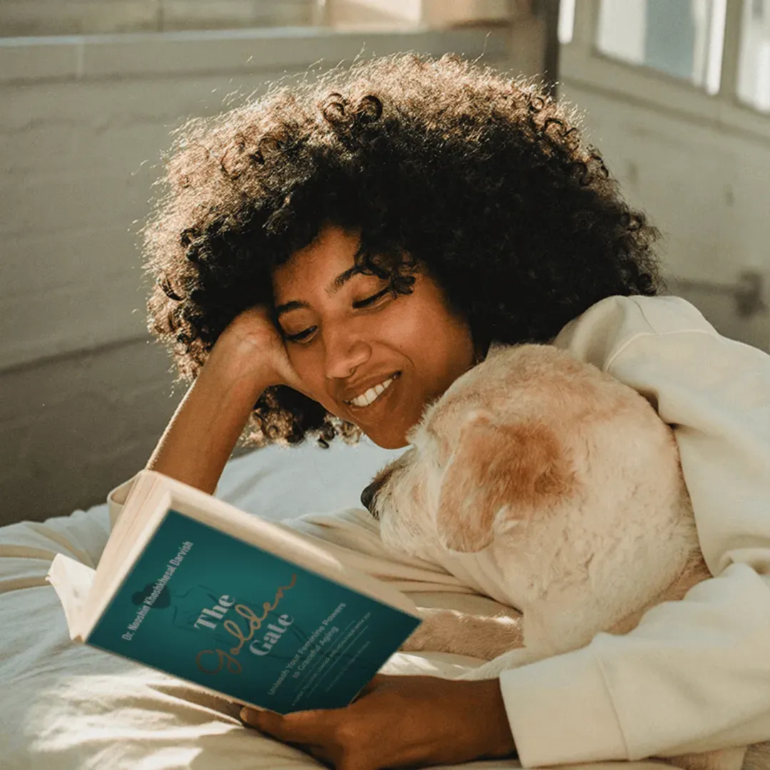 Woman reading The Golden Gate