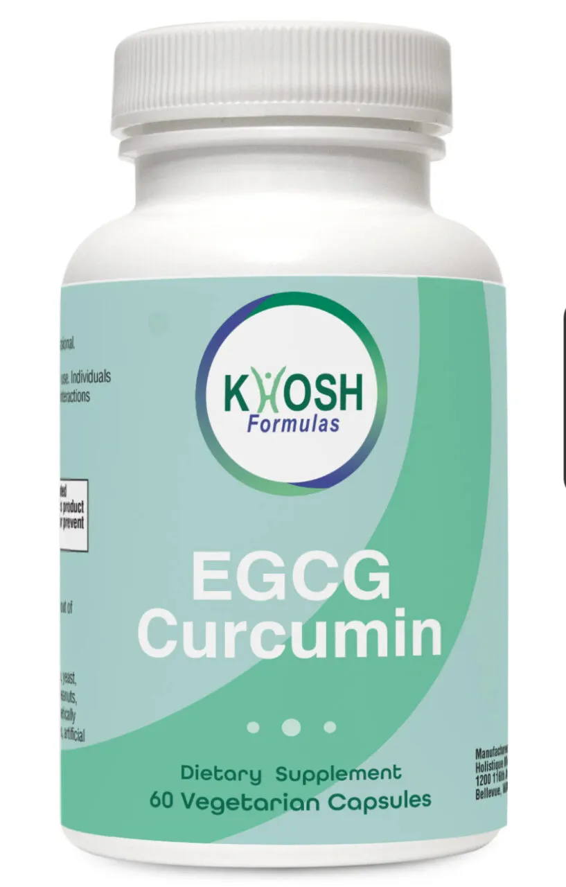 KHOSH EGCG and curcumin supplement bottle for longevity and anti-aging benefits