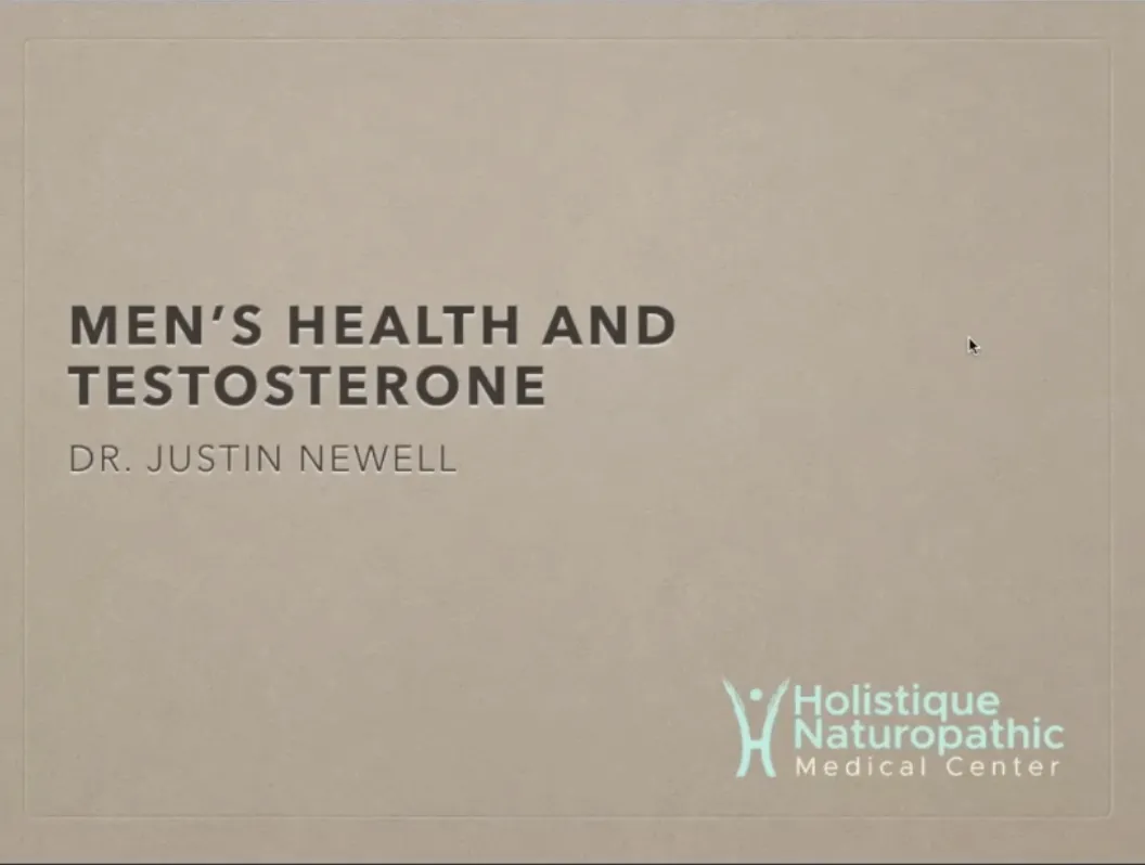 Holistique Health Hour webinar screenshot discussing men’s health, testosterone, and naturopathic wellness